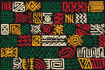 Hand Drawn African Ethnic Pattern and Cultural Elements