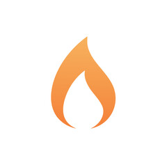 Stylized Orange Flame Icon with Gradual Color Transition