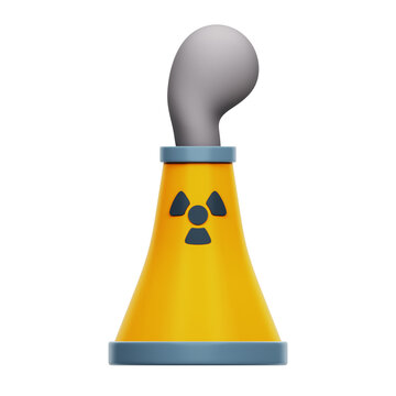 Nuclear Pollution Rendering Icon Isolated Transparent Background