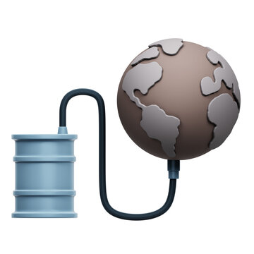 Nature Resource Depletion 3D Rendering Icon Isolated Transparent Background