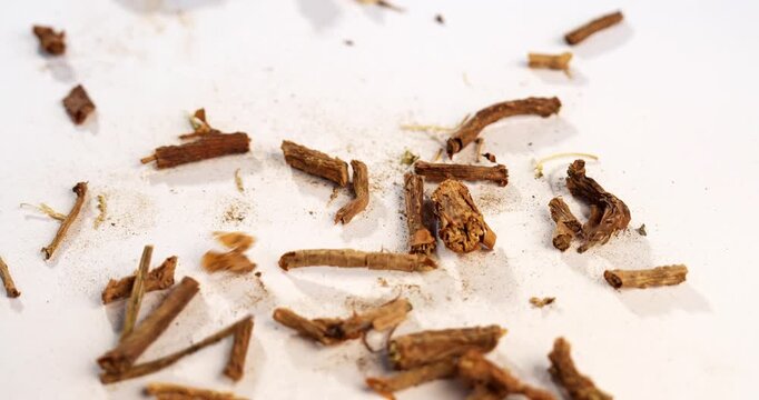 dried Giloy or Guduchi or Tinospora cordifolia stems. indian ayurvedic medicine