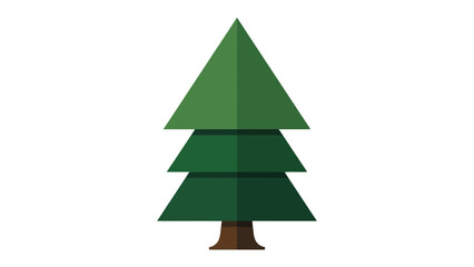 Simplified Evergreen Symbol: An abstract illustration of a vibrant evergreen tree, embodying nature's resilience and timeless beauty. This minimalist design suggests growth, strength.