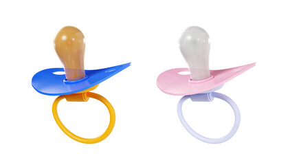 Baby pacifier isolated on white background. 3d-rendering