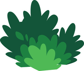 Cartoon Green Bushes Illustration