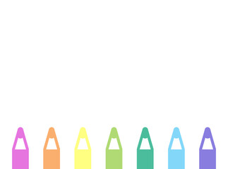 Pastel Colored Pencil Frame with Wide Blank Space