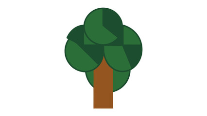 Geometric Tree: A stylized graphic of a tree, featuring geometric shapes and vibrant colors, set against a pristine backdrop.