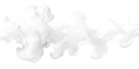 Ethereal white smoke flow on clean background, abstract fluid texture design