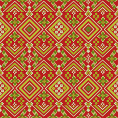 Bold Red Abstract Geometric Textile Background