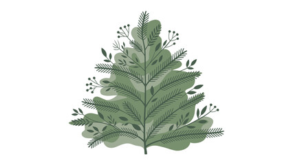 Decorative Christmas tree:A delicate tree adorned with vibrant greens and intricate details, ideal for infusing the season with natural elegance.