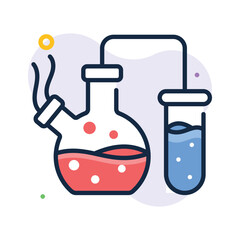Well designed flat outline style icon of of chemistry experiment, modern vector