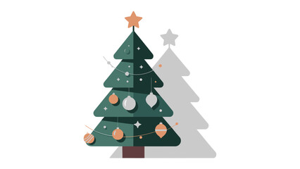 Festive Spruce: A meticulously crafted illustration of a decorated spruce tree, adorned with twinkling lights and ornaments, radiates festive cheer and the anticipation of seasonal celebrations.