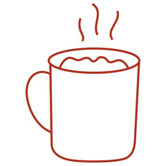 Steaming Coffee Cup Outline Icon. 