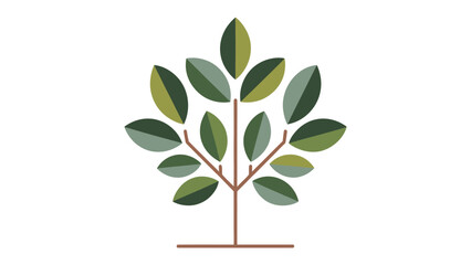 Stylized Tree Symbol: A minimalist illustration of a tree with lush green leaves and a brown trunk, symbolizing growth, nature, and environmental consciousness.