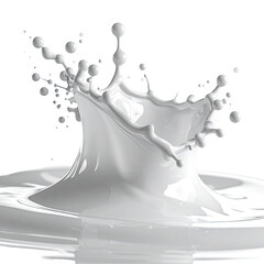 Milk splash. White liquid in dynamic crown-like impact on black