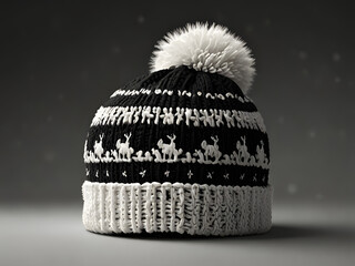 Black and white wool hat