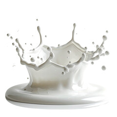Liquid crown Milk splashing with droplets on a black background