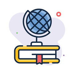 Globe and books representing worldwide learning and global academic access