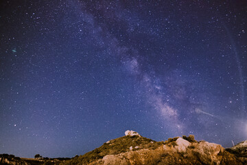 starry night sky with milky way