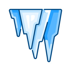 Icicles icon. ice, winter, cold, frozen, drip, crystal, snow, sharp, freeze, nature. Vector Icon Illustration