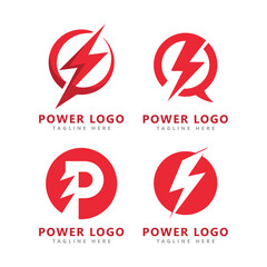 Letter p logo power