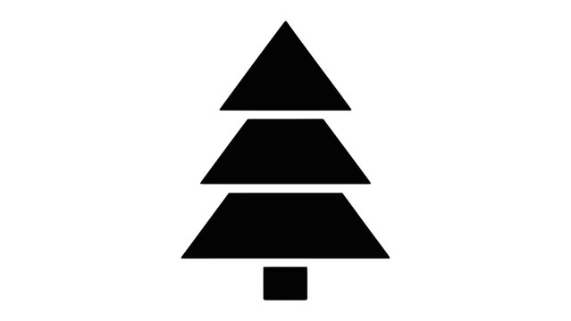 Geometric Pine: A stark, minimalist silhouette of a pine tree stands as a symbol of resilience. The image highlights the simplistic geometry of nature.