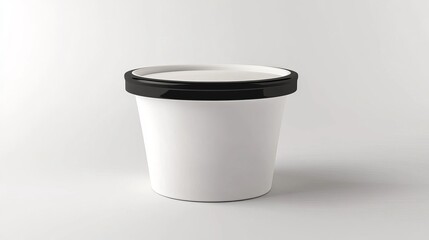 A plain ice cream container, ready for your design, shown against a white background.  It's a 3D image.
