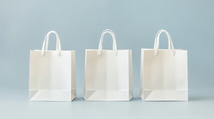 A plain white paper shopping bag with no logo.