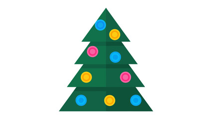 Festive Christmas Tree Decoration: A vibrantly decorated evergreen Christmas tree, adorned with colorful lights, embodying the holiday spirit of joy and cheer.