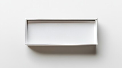 A plain, white rectangular box is shown from above.
