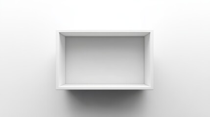 A plain, white rectangular box is shown from above.
