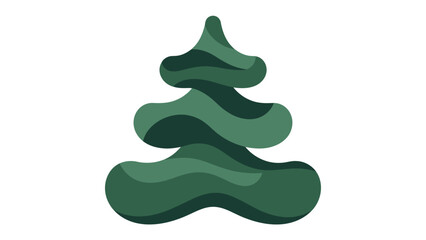 Stylized Evergreen Tree: A simple, yet elegant illustration of an evergreen tree in a vibrant shade of green. Ideal for winter holidays and festive concepts.