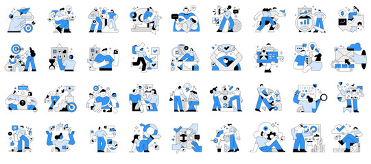 Naklejka premium Blue 36 Scenes