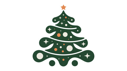 Festive Season's Embrace: An abstract illustration of a christmas tree. It's a symbol of hope and togetherness in every corner of the world. 