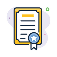 Well designed flat outline icon of certificate in modern style