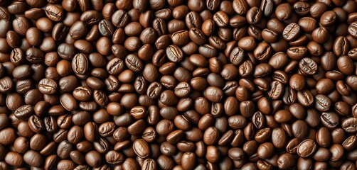 Fototapeta premium Close-up view of coffee beans arranged in a geometric pattern, coffee, pattern