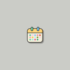 Flat design calendar page app icon