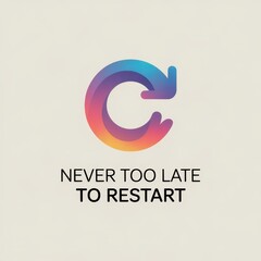 Fototapeta premium Creative minimalist card design featuring a symbolic refresh icon with a motivational message about new beginnings. Quitters Day