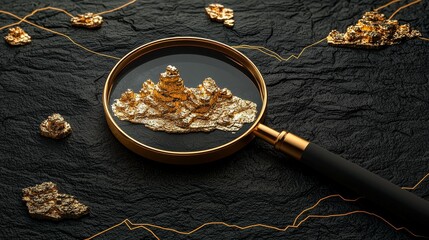 Magnifying Glass  Focus  Investment concept Magnifying glass revealing a textured landscape detail.