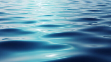 Naklejka premium Serene deep blue water surface texture background with soft ripples and bright sunlight reflections