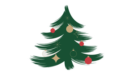 Festive Evergreens: An artistic representation of a decorated Christmas tree. The painting captures the spirit of Christmas, the colors, and the atmosphere.