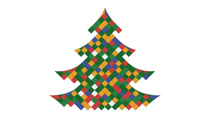 Festive Mosaic Christmas Tree: a Christmas tree with mosaic design filled with various colors.  