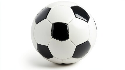 Fototapeta premium Classic black and white soccer ball isolated on white background symbolizing sport energy and game