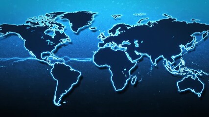 Animated world map revealing global connections, perfect for presentations, international business, and highlighting worldwide impact with modern style - Powered by Adobe