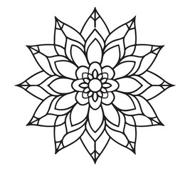 Mandala Flower Design – Simple Floral Line Art Coloring Page