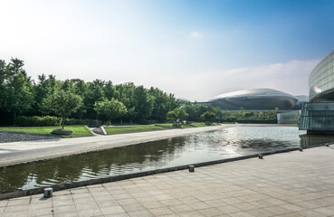Tranquil Reflections of Modern Architecture amid Nature's Embrace