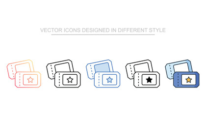 Tickets icon set vector stock with white background