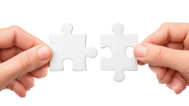 Connecting Puzzle Pieces - Teamwork Concept - Powered by Adobe