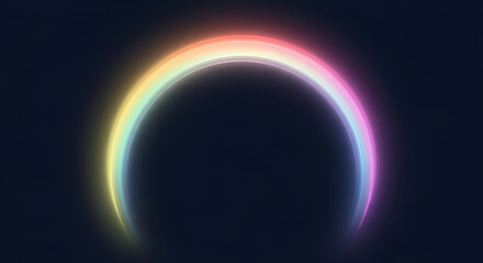 Obraz premium Best Title: “Dawn Arc: Minimal Neon Ring Against Dark Sky” 