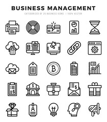 Business Management Icon Pack 25 Vector Symbols for Web Design.