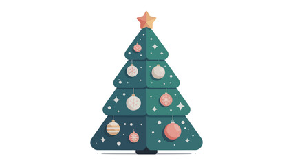 Festive Holiday Icon: A stylized Christmas tree adorned with ornaments and a star topper, radiating the spirit of the season.